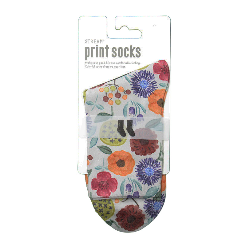 STREAM プリントクルーソックス/お花畑